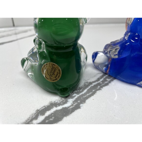 Set of 3 France Cristal D'Arques Ourson Teddy Bear Pure French Crystal Figurines - Picture 3 of 4